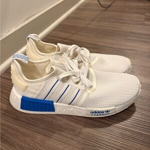 Adidas Cream and Blue Sneakers